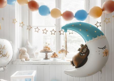 Bär auf dem Mond Folienballon blau